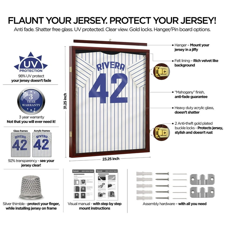 Flybold Sports Jersey Wall Display Case - Large Black Flybold Sports Jersey Wall Display Case - Large Black