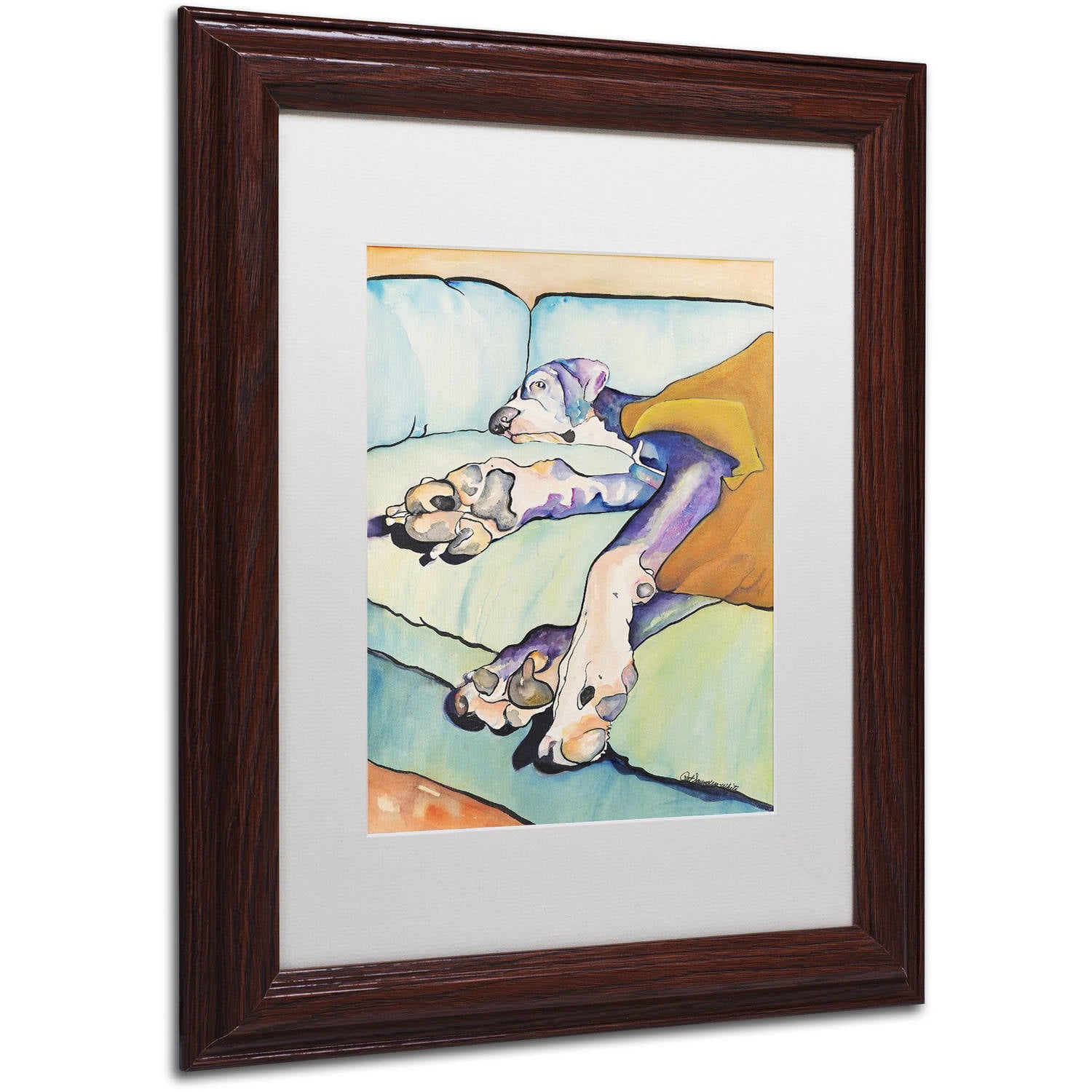 Trademark Fine Art "Sweet Sleep II" Canvas Art by Pat Saunders-White, White Matte, Wood Frame