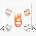 thumbnail image 1 of EREHome Polyester Fabric 5x7ft Photography Backdrop White Fire Softball Photo Background Newborn Studio Background Kids, 1 of 1