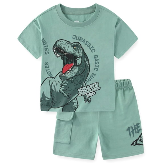 Jurassic World Short Sleeve T-Shirt and French Terry Shorts Set (Boys), 2 Piece Set, Sizes 4-7