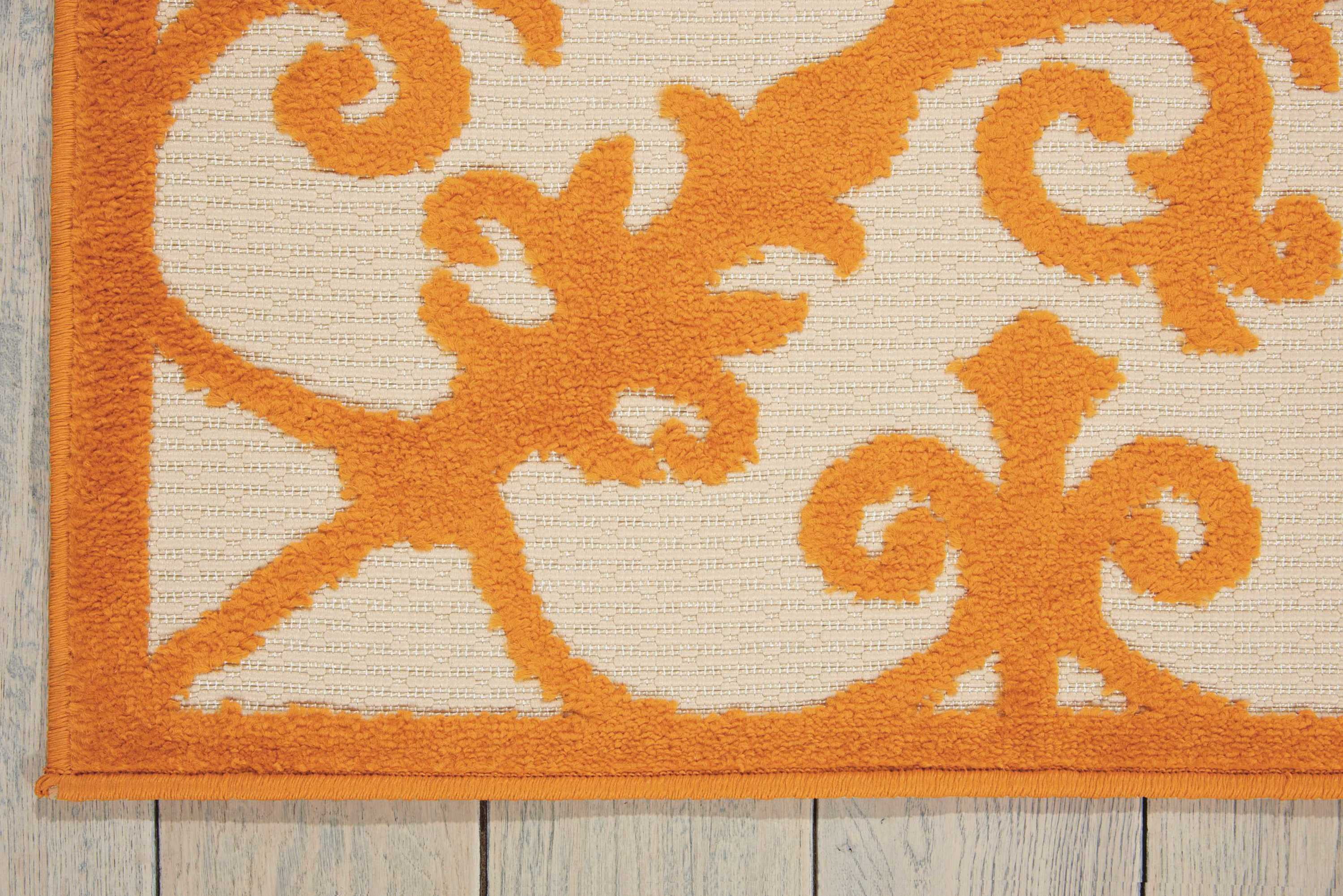 Nourison Aloha Indoor/Outdoor Orange 7'10" x 10'6" Area Rug, (8x11)