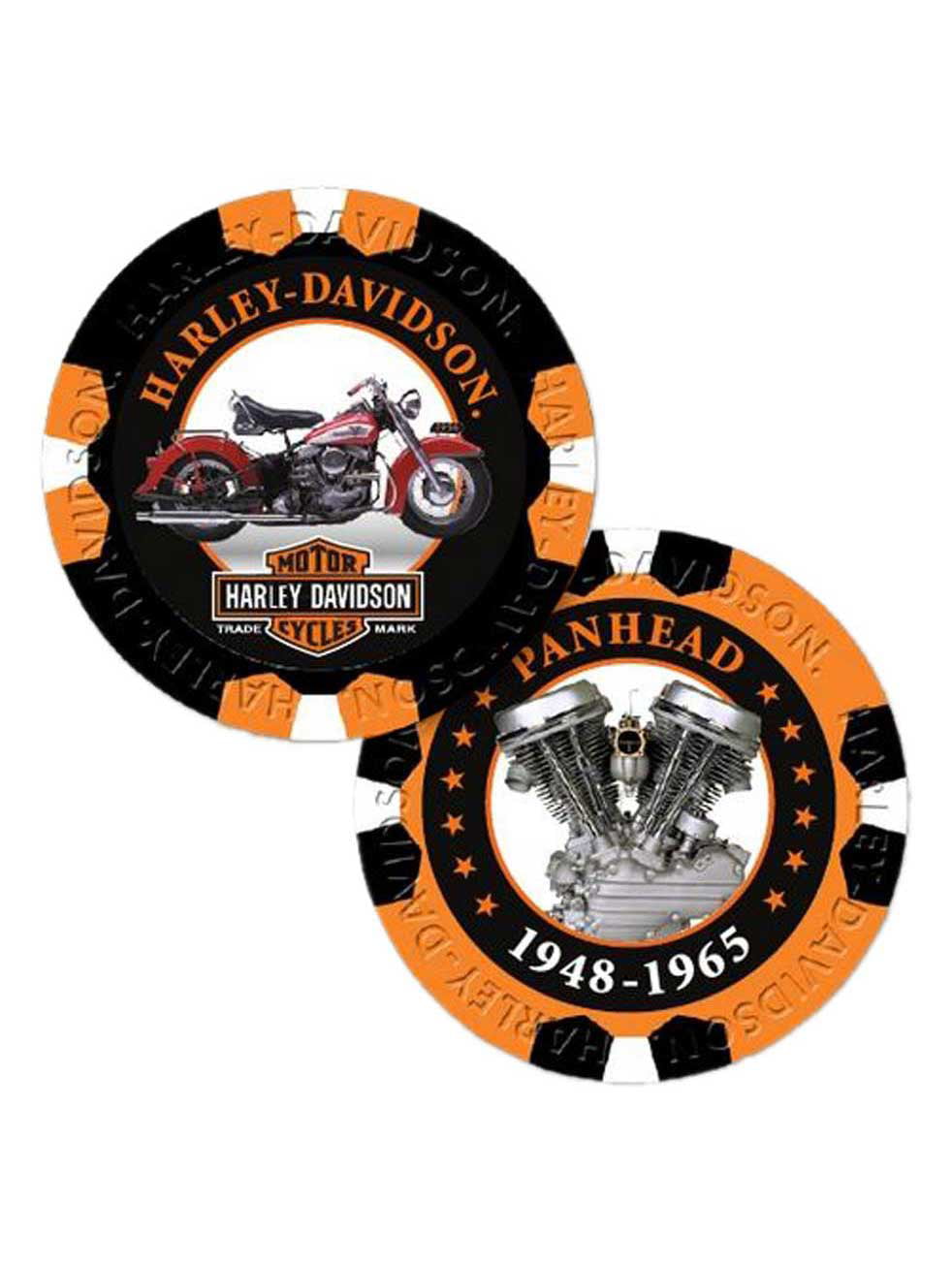 Orange/White Harley-Davidson Custom Wisconsin Harley Poker Chip Collectible 