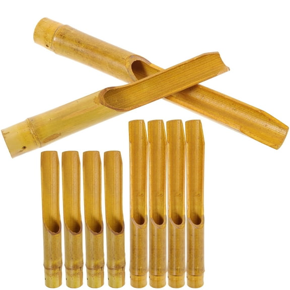 Beaupretty Bamboo Wind Chime Tubes for DIY Decoration Brown 10pcs Enjoy Relaxing Sounds