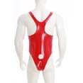 thumbnail image 4 of Eandarui Justaucorps en Cuir Verni Sans Manches en Forme de Cœur avec Queue de Lapin Rouge TTG, 4 of 7