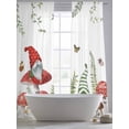 thumbnail image 5 of Dwarfs Mushrooms Sheer Curtains for Living Room Bedroom, Spring Plant Leaf Butterfly Light Filtering Sheer Curtains, Rod Pocket Voile Window Drapes, 2 Panels Set 52"x 96", 5 of 7