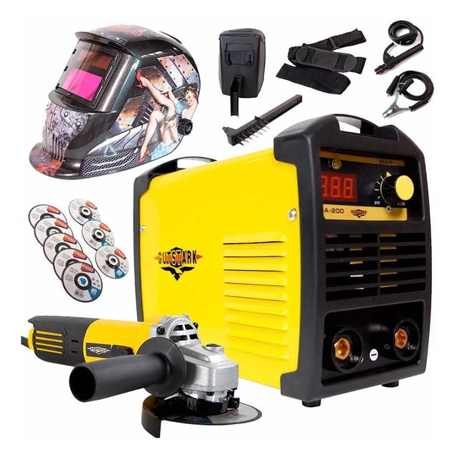 Kit Soldadora 200 Inversora, esmeriladora y careta girl GUTSTARK mkz-kitsolesme4