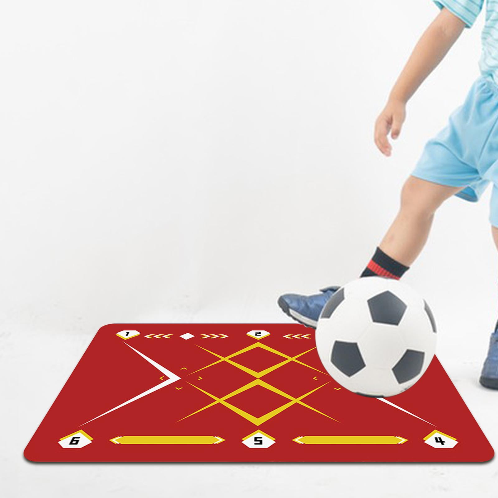 DYNWAVECA Football Footstep Training Mat Soccer Footwork Training Mat Portable Player Training Equipment Ball Control Trainer for Athletes Type A