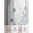 thumbnail image 6 of Seahorse Sheer Curtains 54 Inch Long 2 Panels, Watercolor Seaweed Fish Coral White Letter Texture Light Filtering Rod Pocket Curtains, Sheer Voile Drapes for Living Room Bedroom, 52"x54", 6 of 8