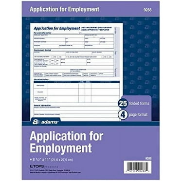 Adams Letter-Size Employment Application Forms, 50 Sheets/Pad, 2-Pack ...