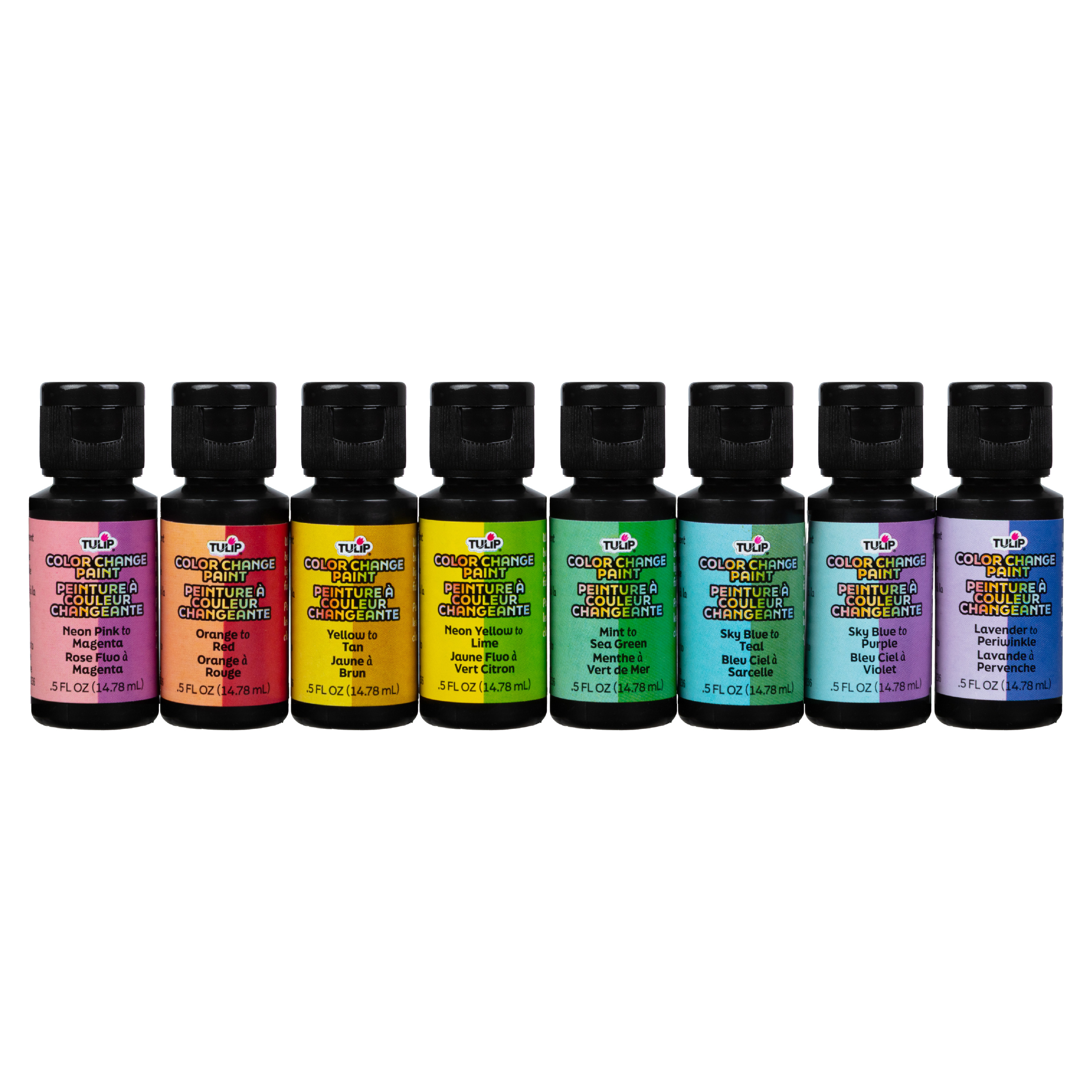 Tulip Color Change Fabric Paint Pack, Sunlight Activated, 8 Paint Bottles