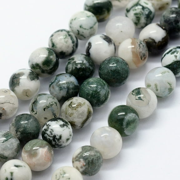 Natural Tree Agate Beads Strands Round about 83~90pcs/strand 14.76 inch 4mm Hole: 0.8mm