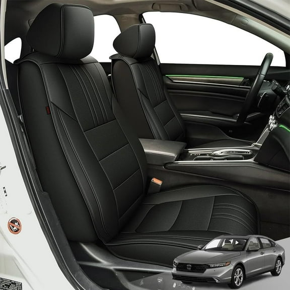 AOMSAZTO Car Seat Covers Fit for Honda Accord 2018-2025 Full Set Leather Seats Cushion Waterproof Breathable Automotive Seat Protector(Black,5 Seats)