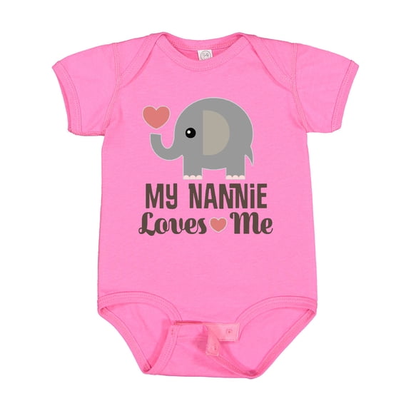 Inktastic Nannie Loves Me Grandchild Boys or Girls Baby Bodysuit