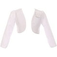 thumbnail image 1 of Big Girls' Rosette Satin Long Sleeve Flower Girl Bolero Jacket Cover Shrug USA White 8 (K409D), 1 of 3