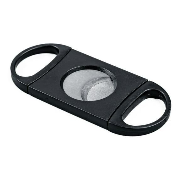 Plastic Guillotine Double Blade Cigar Cutter - 60 Ring Gauge - Black - 1 Piece
