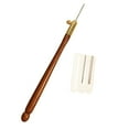 thumbnail image 2 of Agujas de ganchillo antideslizantes para bordado francés, ideales para abalorios, manualidades y manualidades. Brown_Wooden, 2 of 5