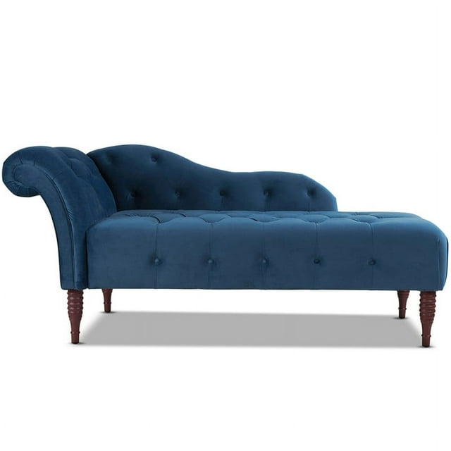 Samuel Chaise Longue Capitonnée à Accoudoirs Roulés Satin Sarcelle