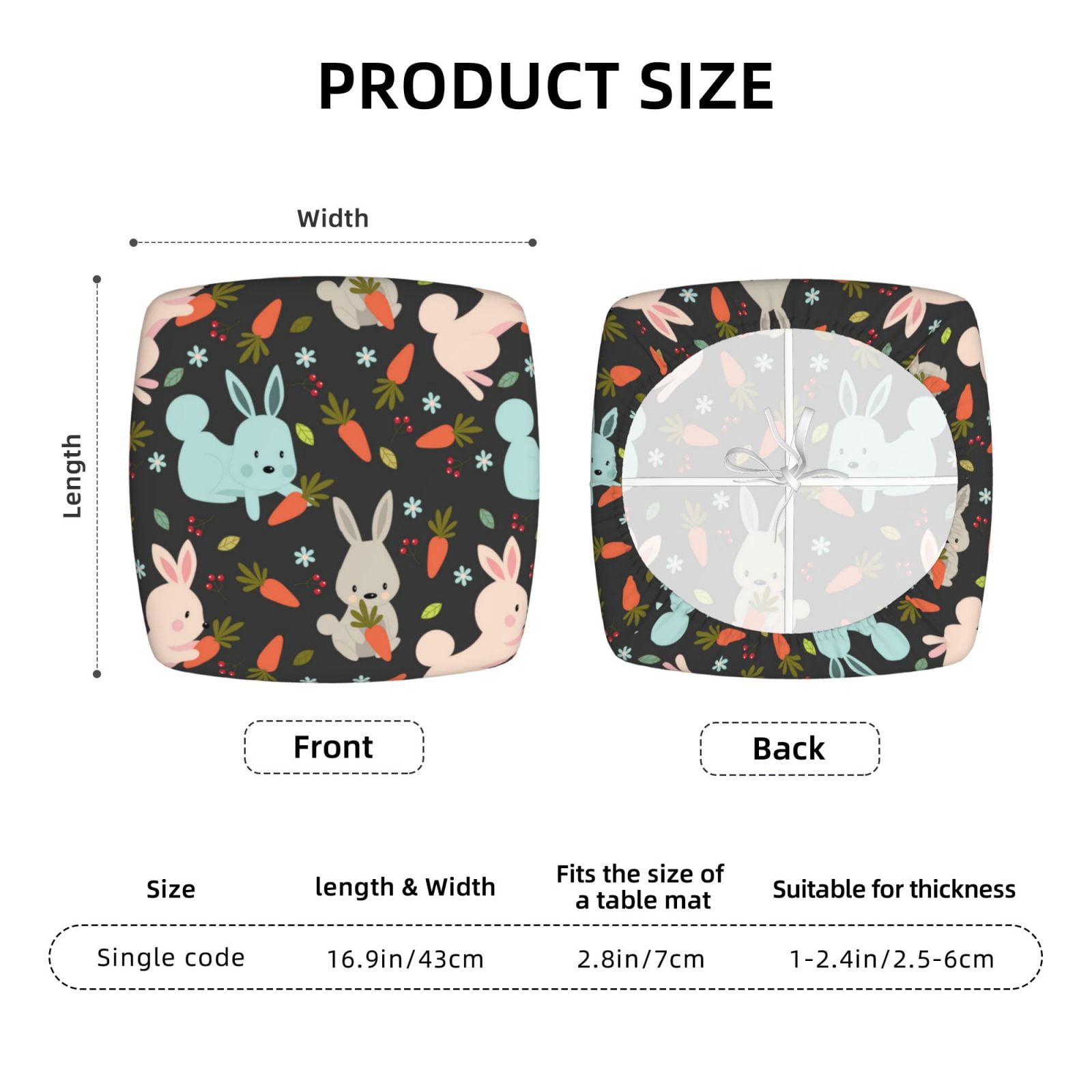 Vsdgher Rabbit Is Eating Carrots Couch Cushion Covers, Non-Slip Sofa Seat Cushion Slipcovers, Soft Couch Covers（Don't include seat cushion）Four Pieces