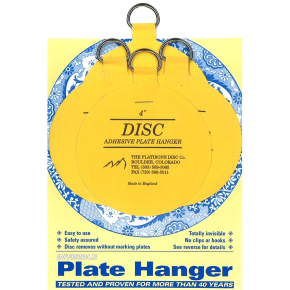 Juego de colgador de platos con disco adhesivo, tamaño grande, invisible, inglés