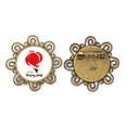 thumbnail image 1 of Chinois Traditionnel Motif Rouge Broche Fleur Épingles Bijoux pour les Filles, 1 of 3