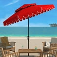 thumbnail image 2 of SAFAVIEH Venice 9' Market Crank Double Top Patio Umbrella, Red, 2 of 6