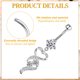thumbnail image 3 of Nuevo Ombligo Stud de acero inoxidable Unisex con incrustaciones de diamante colgante ombligo, 3 of 5