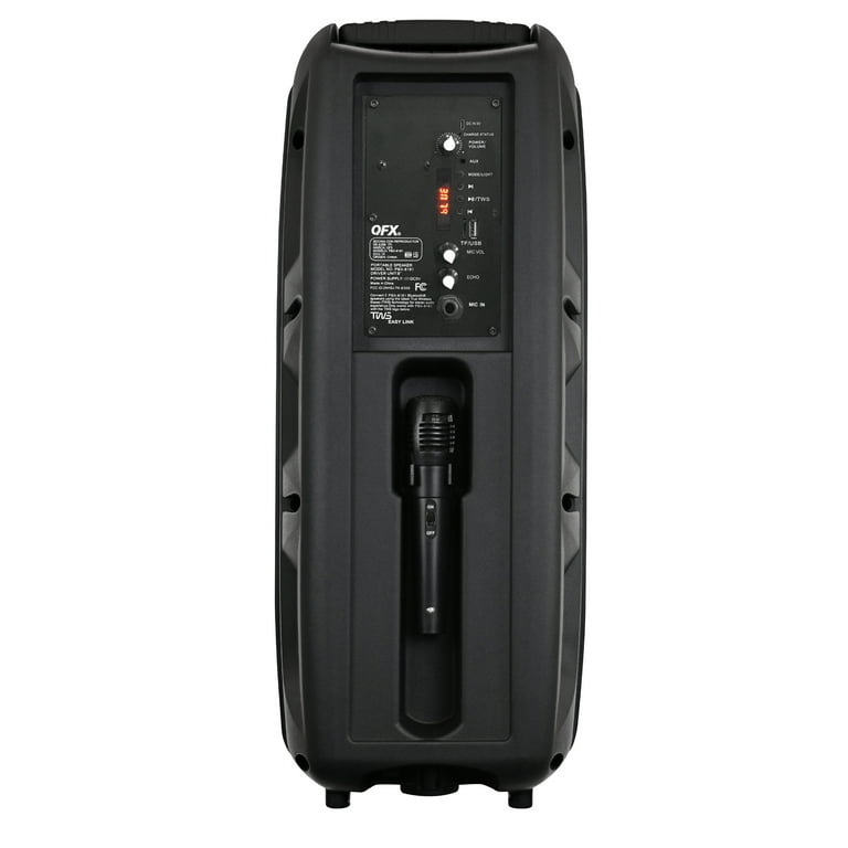 QFX PBX-8181 TWS-LINK 2 Speakers For Stereo Sound, Microphone