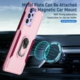 thumbnail image 6 of SaniMore for Samsung Galaxy A73 5G Magnetic Case with Wireless Charging, Rugged PC & TPU Bumpers Cover with Car Mount & 360° Rotatable Ring Kickstand Military Grade Drop Protective Shell, Pink+Rose, 6 of 9