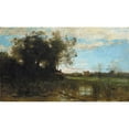 thumbnail image 2 of Jean-Baptiste-Camille Corot 18x12 Black Ornate Wood Framed Double Matted Museum Art Print Titled - Souvenir of the Dunkerque Dunes (1872-1873), 2 of 5
