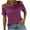 Purple, variant on Spring Tops for Women Viikei Womens Short Sleeve Tops Plus Size Elegant off-Shoulder Boat Neck Suspender Blouses for Women Leisure Loose Fit Stylish Shirt for Spring Summer Women's Collar T-Shirt