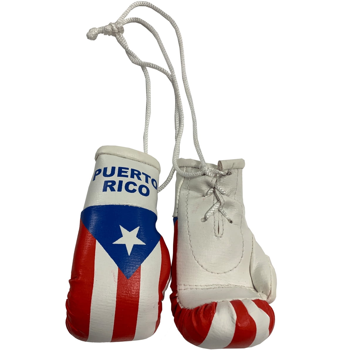 Car Boxing White Gloves Puerto RICO Flag