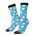 thumbnail image 2 of Uemuo Cute Healthy Teeth Pattern Women's Crew Socks, Soft Durable Breathable Moisture-Wicking with Odor Control Cotton socks, 2 of 9