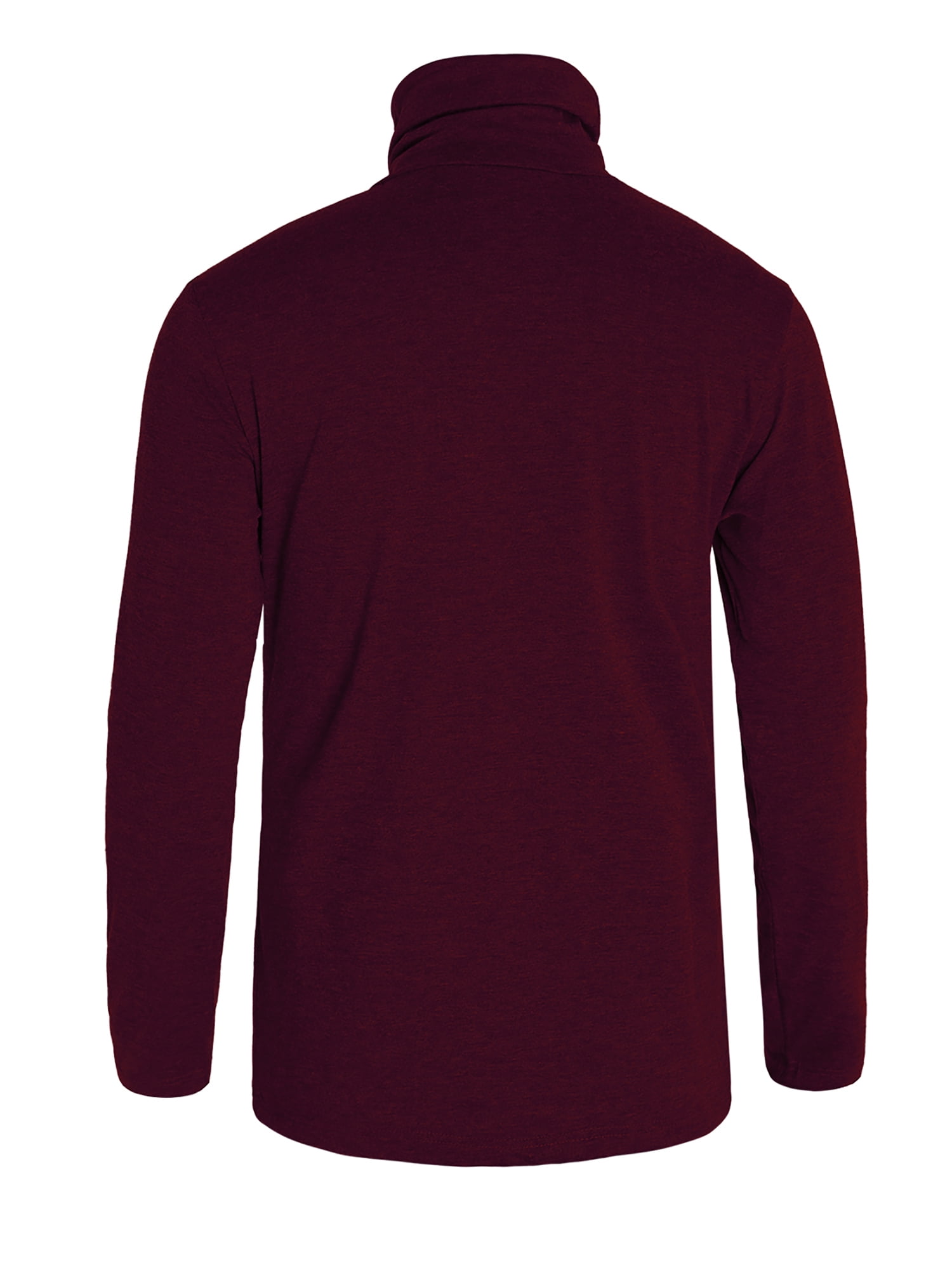 Unique Bargains Men's Pullover Lightweight Long Sleeve Top Turtleneck T-Shirt 38 Burgundy