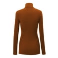 thumbnail image 2 of Made by Johnny Women's Long Sleeve Rib Turtleneck Top Pullover Sweater L RUST, 2 of 6