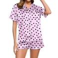 thumbnail image 6 of Dzrciro Pajamas for Women Set, Short Sleeve V Neck Button Down Tops with Pockets and Elastic High Waist Pants with Various Prints, Comfy Lightweight Everyday Sleepwear S-3XL, 6 of 8