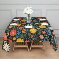 thumbnail image 3 of Pioneer Flower Floral Print Pattern Square Tablecloth,Waterproof Square Table Cover,Wipeable Spillproof Washable Table Cover for Home Kitchen Party Decor 42"X42"(107x107cm), 3 of 6
