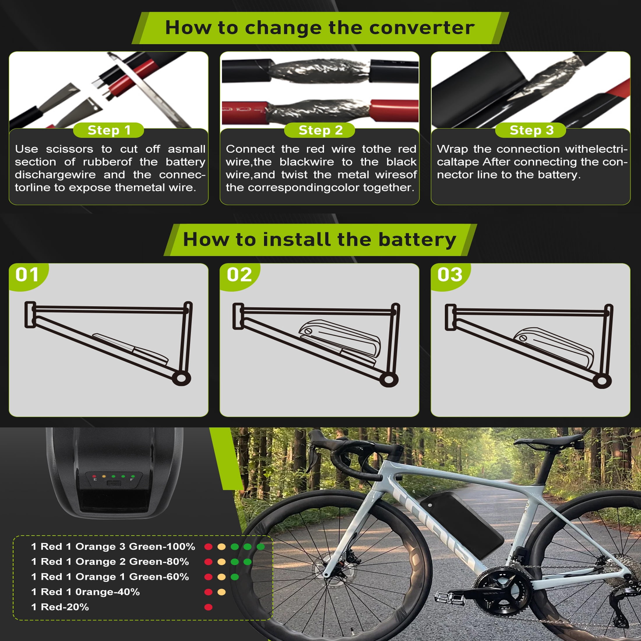 4Prong 48V 20AH Battery 40A BMS Electric Bike Battery 2000W 48V Ebike Battery for Adult Electric Scooter Motor