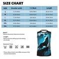 thumbnail image 6 of Uemuo Blue Full Moon Wolf Pattern Men's Sleeveless T-Shirt,Muscle Athletic Tank Top, Moisture-wicking Quick-dry Breathable Classic Tee Top for Gym Run Outdoor Sports-, 6 of 8