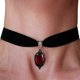 thumbnail image 2 of Women Choker Vintage Gothic Water Drop Geometric Adjustable Dress Up Velvet Ladies Faux Gemstone Pen--Black-Model code 27969 Black, 2 of 5