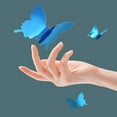 thumbnail image 3 of 24Pcs Butterfly Wall Stickers Removable Butterflies Wall Decals Wall Art Craft For Home Kids Bedroom Wedding Decor Rooms Butterfly 3D Mirror Decoration Home (Blue), 3 of 5