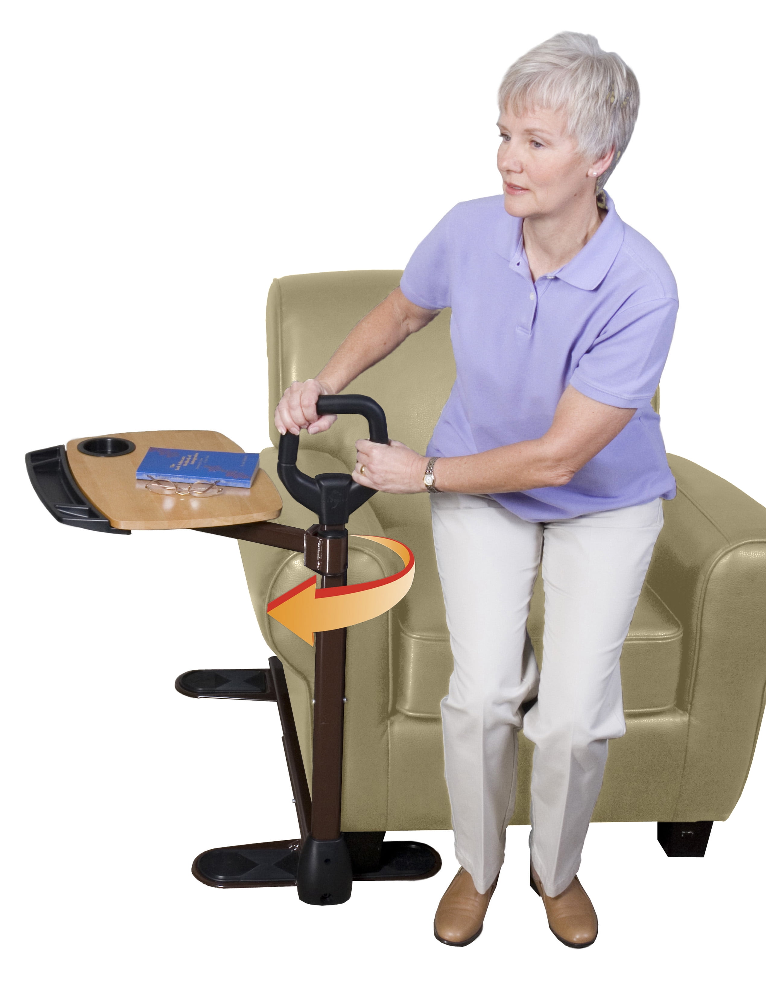 Carex Overbed Table With Swivel Wheels Hospital Bed Table Adjustable Height Extra Large Surface Cup Holder And Unique C Base Walmart Com Walmart Com