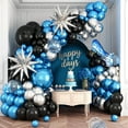 thumbnail image 4 of Blue Silver Black Balloon Arch Kit,Balloon Garland with Blue Confetti Star Foil Balloons for Graduation Baby Shower Birthday Anniversary Retirement Party Decorations, 4 of 6