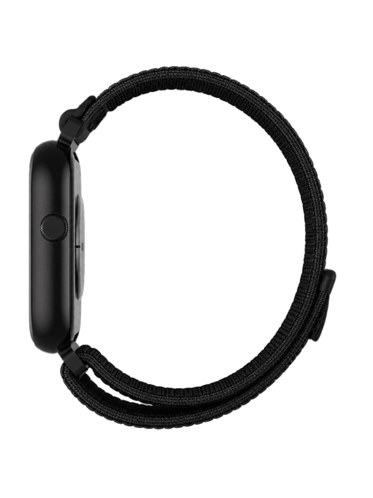 iTech Fusion 4 Unisex Adult Rectangular Smart Watch, Black, Sport Nylon Strap