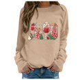 thumbnail image 1 of VBARHMQRT Chandail en Molleton d'Automne pour Femmes Automne Hiver Noël Snowman Sweat à Capuche Imprimé en Verre, 1 of 4