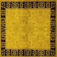 thumbnail image 1 of Ahgly Company Machine Washable Indoor Square Oriental Yellow Industrial Area Rugs, 3' Square, 1 of 4