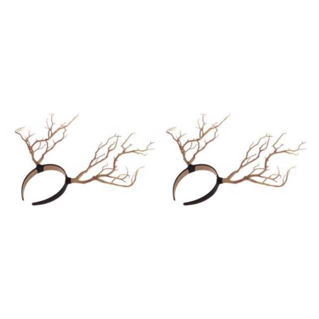 Scienceny Gothic Antlers Deer Horns Hair Hoop Headband Cosplay Headdress Xmas Natural 2piezas