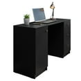 thumbnail image 5 of Madesa Executive Computer Writing Desk 53 Inch with 3 Drawers and 1 Door, Metalic Handles Wooden Home Office PC Study Table with Storage - Black, 5 of 10