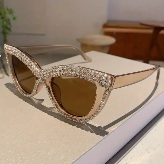 Rhinestone Frame Designer Glasses – Glamorous Eyewear with UV Protection