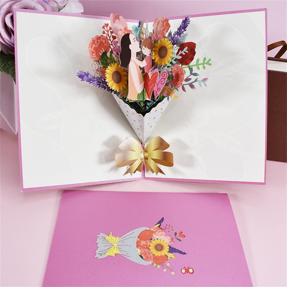 3D Cat Folding Card Handmade Happy Birthday Mother‘s Day Merry Christmas Cards 