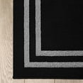 thumbnail image 3 of Washable Skid-Resistant Runner Rug, Border, Black and Twisted Grey, 30 " x 120", 3 of 9
